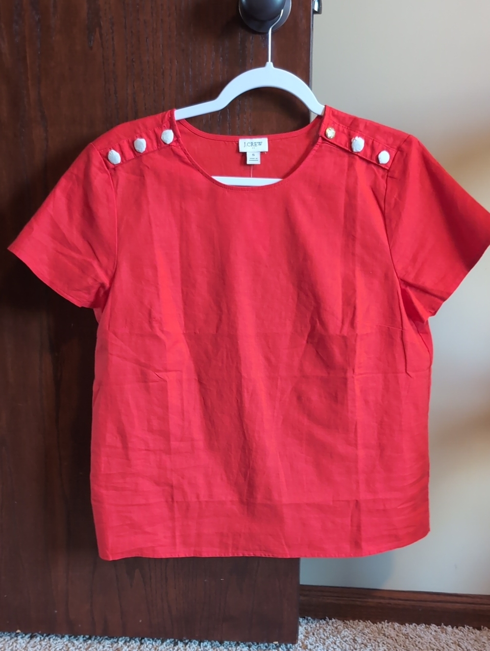 J. Crew Button-Shoulder Top